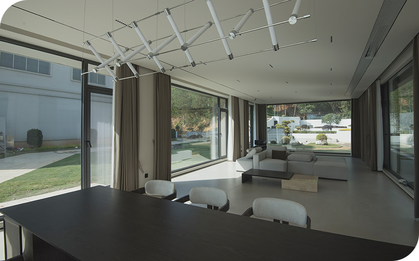 Villa project aluminum casement door living room