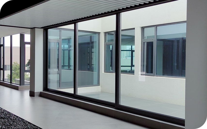 Villa project aluminum sliding doors garden exterior