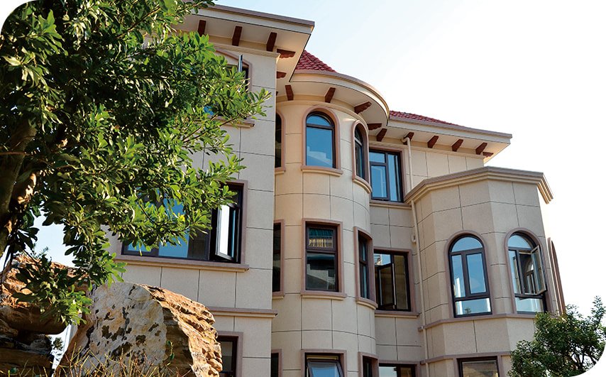Villa project minimalist casement window exterior